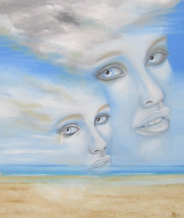 Peinture intitulée "Les deux filles de…" par Alix, Œuvre d'art originale, Huile