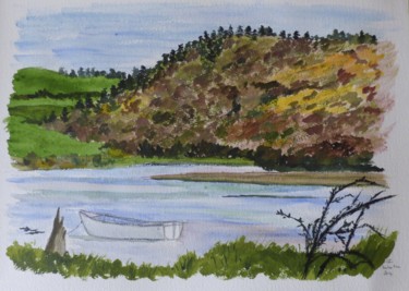 Pintura titulada "Down by the estuary…" por Véronique Crombé, Obra de arte original, Acuarela