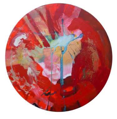Elan de vie - Toile ronde Peinture intitulée "Elan de vie - Toile…" par Catherine Maddens, Œuvre d'art originale, Acrylique Monté sur Châssis en bois