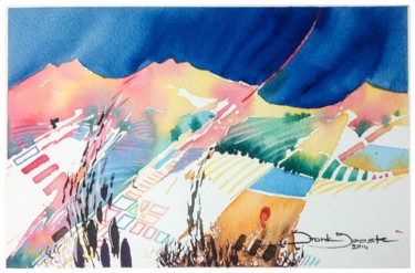 Painting titled "Clunisoie" by Frank Jooste, Original Artwork, Watercolor