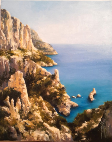Peinture intitulée "calanques" par Sylvie Pioli, Œuvre d'art originale