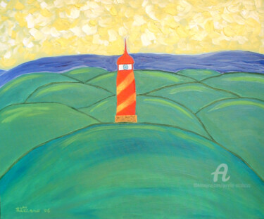 Peinture intitulée "Il Faro delle Colli…" par Aurelio Nicolazzo, Œuvre d'art originale, Huile