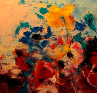 Peinture intitulée "fleurs" par Catherine Dufrene (Katy), Œuvre d'art originale, Huile