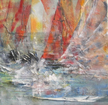 Peinture intitulée "img-2688.jpg REGATE" par Françoise Pascal, Œuvre d'art originale, Huile
