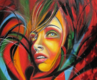 Peinture intitulée "Un autre regard" par Alix, Œuvre d'art originale, Huile