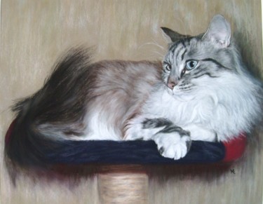 LEO Peinture intitulée "LEO" par Yva Arvis, Œuvre d'art originale, Pastel