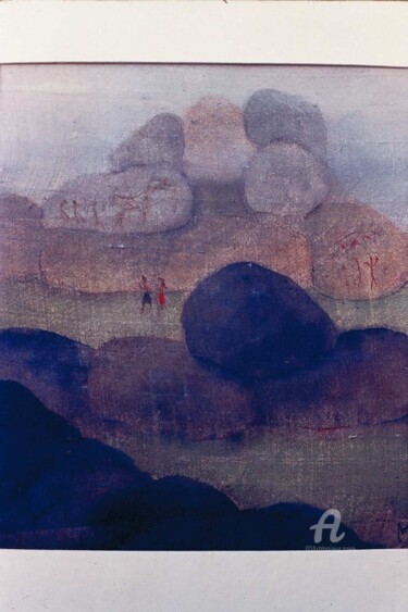 man and nature Painting titled "man and nature" by Prodip Kumar Sengupta, Original Artwork, Watercolor