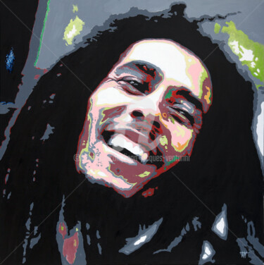 제목이 "Bob Marley / 1"인 미술작품 Jean-Jacques Venturini로, 원작, 기름