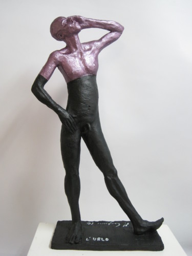Skulptur mit dem Titel "L'urlo" von Paolo Camporese, Original-Kunstwerk, Terra cotta