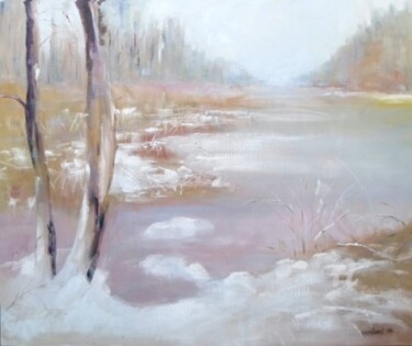 Peinture intitulée "hiver" par Marie Andrée Hembert, Œuvre d'art originale, Huile