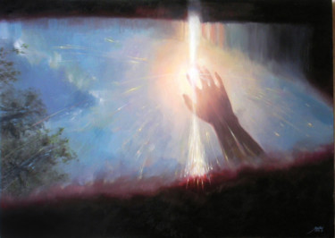 绘画 标题为“great-light-3-90x63…” 由Tao Jia, 原创艺术品, 油