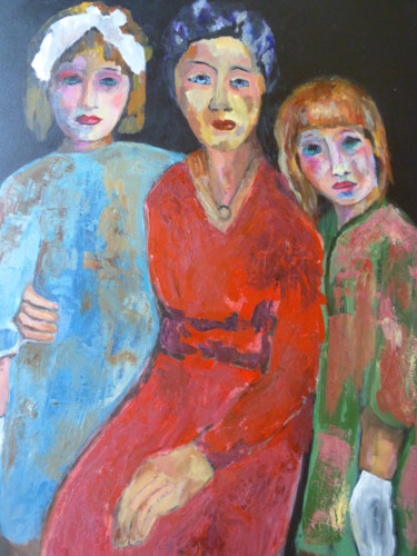 Peinture intitulée "le baptême" par Martine Flory, Œuvre d'art originale, Acrylique