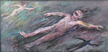 绘画 标题为“Planant, Muse et Om…” 由Henri Eisenberg, 原创艺术品, 丙烯 安装在纸板上