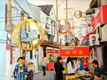Peinture intitulée "Mondialisation" par Manu Surreabulliste, Œuvre d'art originale, Huile