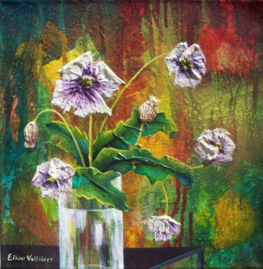 Peinture intitulée "Simplement pavots" par Nicole Ethier-Vallières, Œuvre d'art originale, Acrylique