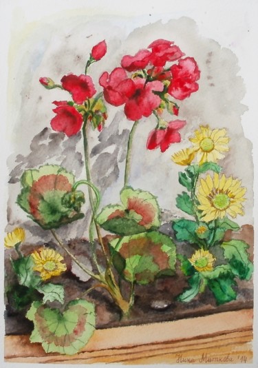 "The garden of Vanya" Painting titled ""The garden of Vany…" by Nina Mitkova, Original Artwork, Watercolor