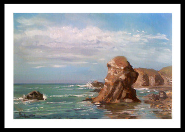 Peinture intitulée "Corniche vendéenne" par Alain Bénéteau, Œuvre d'art originale, Huile