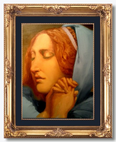 Peinture intitulée "magdala-33x41-by-em…" par Emilio Paintings, Œuvre d'art originale, Huile