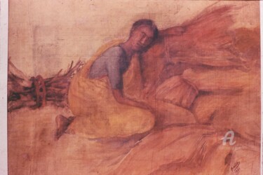 Painting titled "This Weariness" by Prodip Kumar Sengupta, Original Artwork, Watercolor