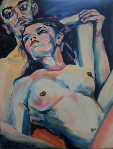 Peinture intitulée "Etre ensemble" par Agnieszka Rozek, Œuvre d'art originale, Huile