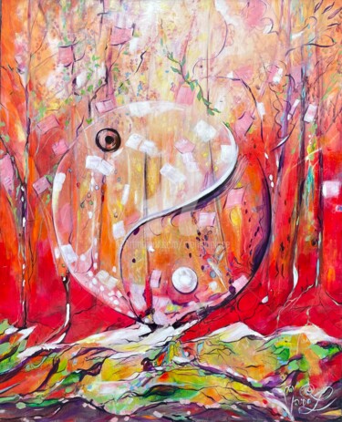 "Vitamines de Bonheur" Painting titled ""Vitamines de Bonhe…" by Marie Laplace, Original Artwork, Acrylic Mounted on Wood Stretcher frame