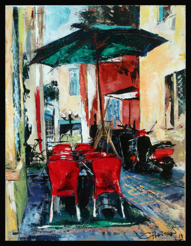 Peinture intitulée "vieille-ville" par Gleisner, Œuvre d'art originale, Acrylique