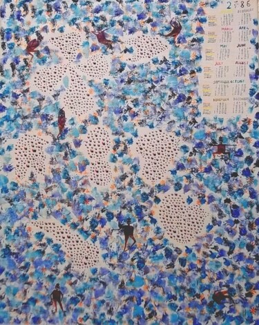 Painting titled "Calendrier 2786" by Grégoire Koutsandréou, Original Artwork, Acrylic