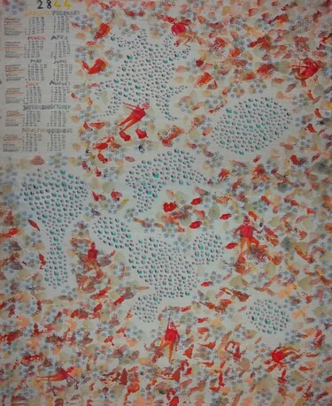 Painting titled "Calendrier 2844" by Grégoire Koutsandréou, Original Artwork, Acrylic