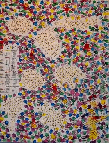 Painting titled "Calendrier 2476" by Grégoire Koutsandréou, Original Artwork, Acrylic
