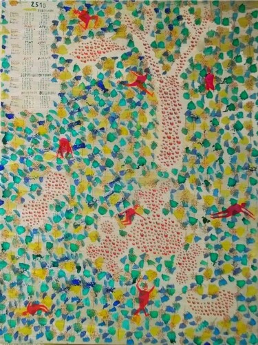 Painting titled "Calendrier 2510" by Grégoire Koutsandréou, Original Artwork, Acrylic