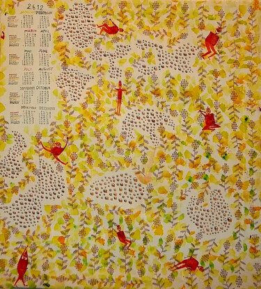 Painting titled "Calendrier 2612" by Grégoire Koutsandréou, Original Artwork, Acrylic