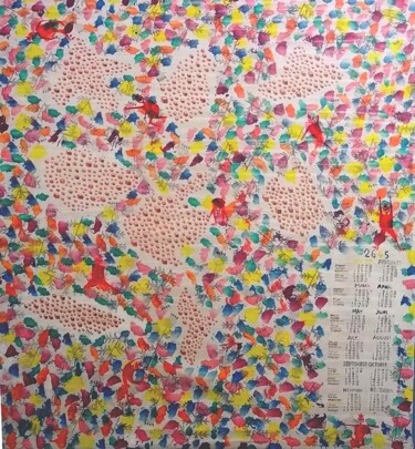 Painting titled "Calendrier 2645" by Grégoire Koutsandréou, Original Artwork, Acrylic