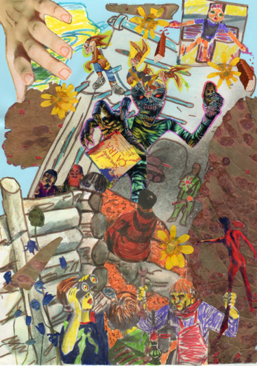Collages intitulée "Paradise theatre" par Phil Colisov, Œuvre d'art originale