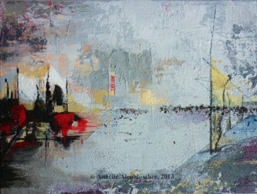 Peinture intitulée "Mer de gris" par Anaëlle Alcoulombre, Œuvre d'art originale, Acrylique
