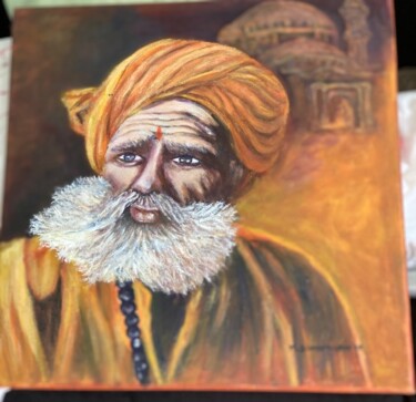 Peinture intitulée "LE SAGE" par Michele Diamant-Wawer, Œuvre d'art originale, Huile