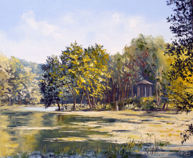 Peinture intitulée "etang d ecot la com…" par Pascal Clus, Œuvre d'art originale, Huile