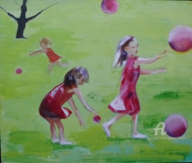 Peinture intitulée "mouvements décalés." par Marie Andrée Hembert, Œuvre d'art originale, Acrylique