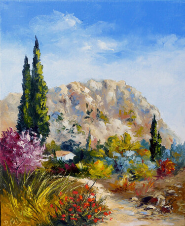 Peinture intitulée "Vers St Rémy" par Pascal Clus, Œuvre d'art originale, Huile