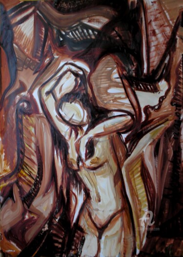 Painting titled "naked" by Alexandra Andreea Branea, Original Artwork, Acrylic