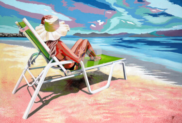 Peinture intitulée "Le transat" par Jean-Jacques Venturini, Œuvre d'art originale, Huile