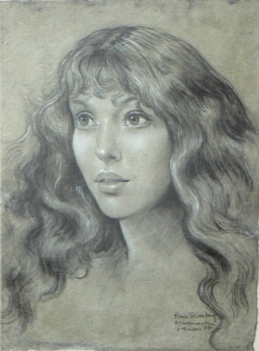Dessin intitulée "B.77" par Henri Eisenberg, Œuvre d'art originale, Conté Monté sur Carton