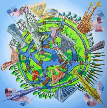 new york NY paintings art raphael perez famous places Painting titled "new york NY painti…" by Raphael Perez, Original Artwork, Acrylic