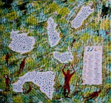 Painting titled "Calendrier  2264: c…" by Grégoire Koutsandréou, Original Artwork, Acrylic
