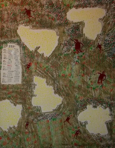 Painting titled "Calendrier 2537" by Grégoire Koutsandréou, Original Artwork, Acrylic
