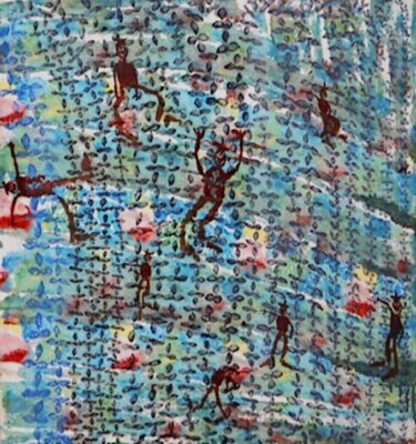 Painting titled "Chemin trèfles" by Grégoire Koutsandréou, Original Artwork, Acrylic