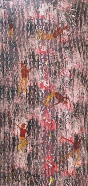 Peinture intitulée "Voies ferrees" par Grégoire Koutsandréou, Œuvre d'art originale, Acrylique