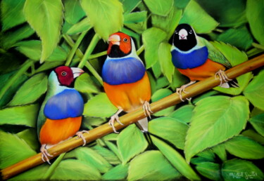 Dessin intitulée "Les petits diamants" par Michel Guillet, Œuvre d'art originale, Pastel