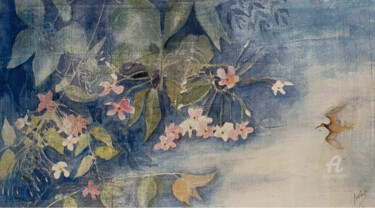 Madhabilata Flower Painting titled "Madhabilata Flower" by Prodip Kumar Sengupta, Original Artwork, Watercolor