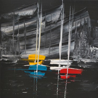 Peinture intitulée "Voiliers-585" par Patrice Butel, Œuvre d'art originale, Huile
