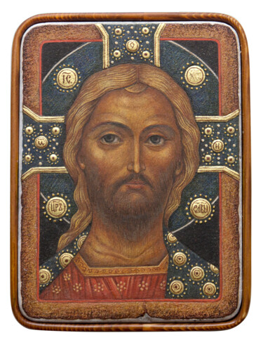 Painting titled "Jesus Golden Hair" by Aliona Gordon, Original Artwork, Other